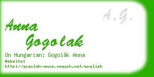 anna gogolak business card
