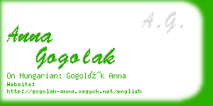 anna gogolak business card